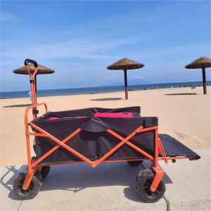 China Customized Sturdy Steel Utility Folding Wagon Trolley Cart Portable on sale