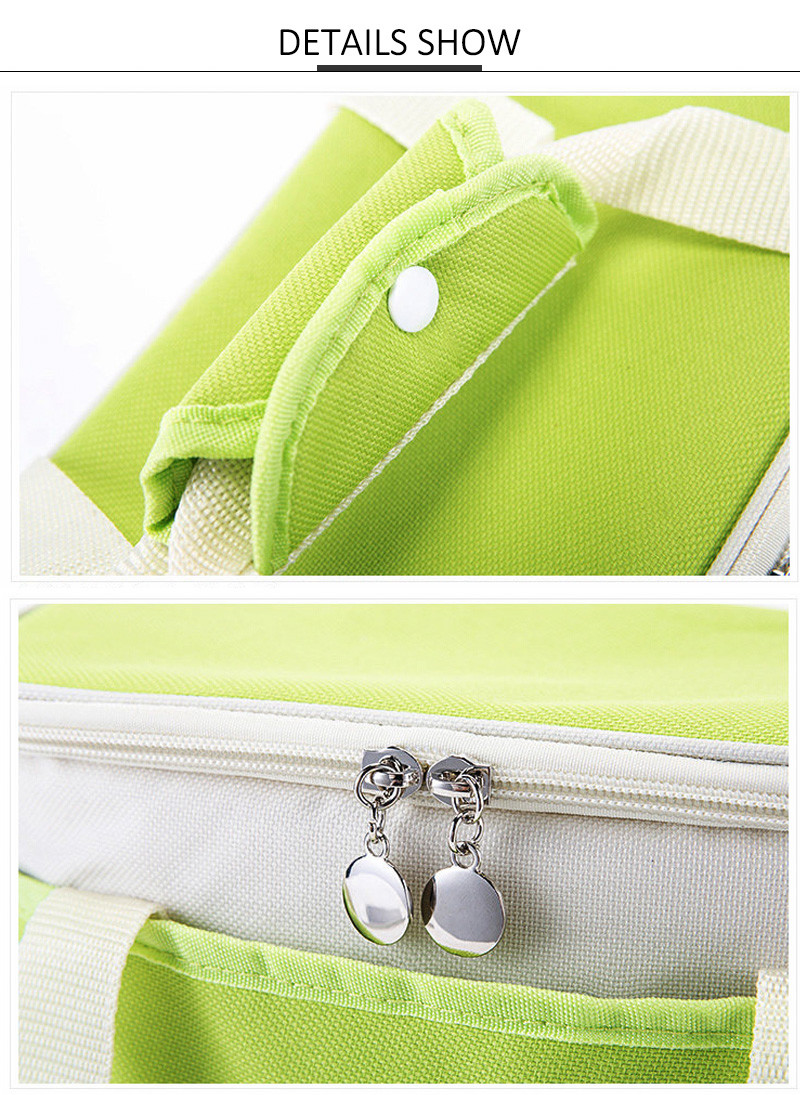 Travel Use Classic Canvas Lunch Cooler Bag With Hard Liner