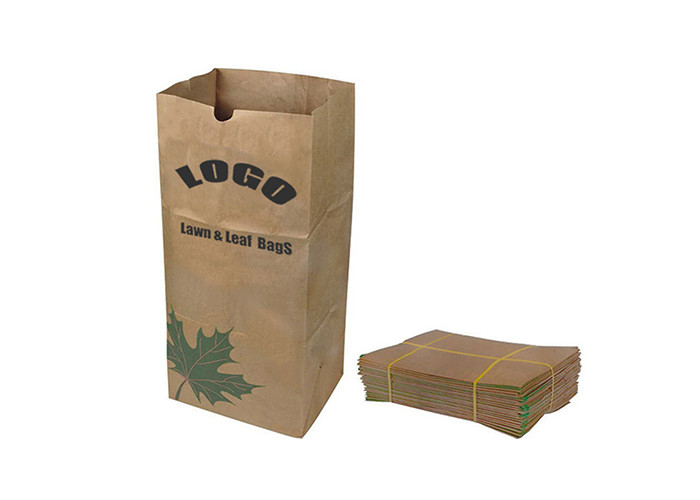 Lawn And Grass Paper Garbage Bag Square Bottom Brown Color Biodegradable