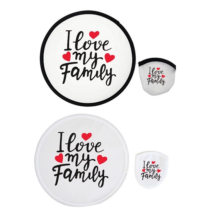 Blank Sublimation Foldable Round Fan Polyester Sublimation Frisbee 25cm