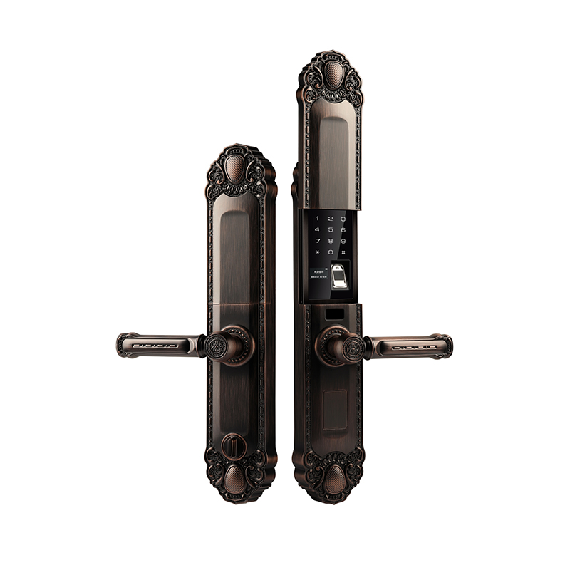 Red Bronze Automatic Fingerprint Door Lock Zinc Alloy App Door Lock