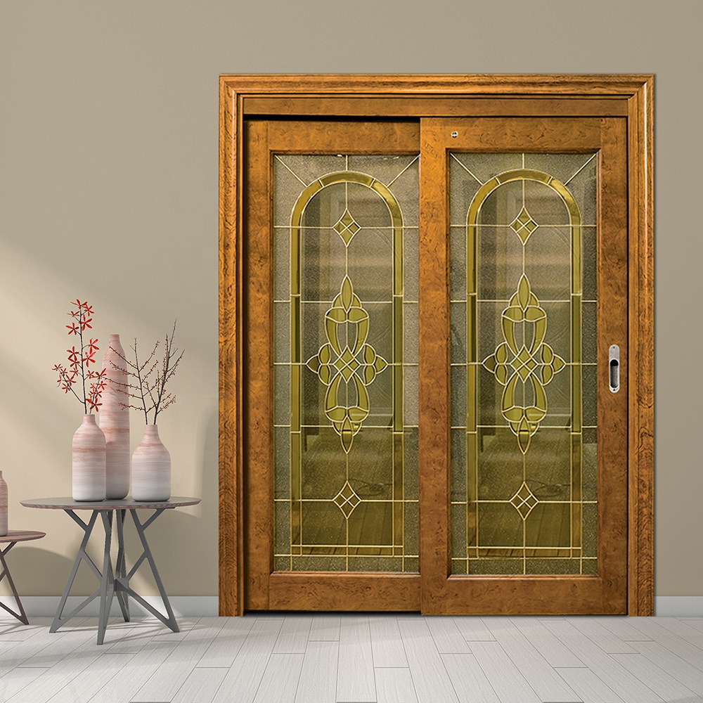 GMC Exterior Glass Wood Sliding Door 6 Layers Painting Water Proof