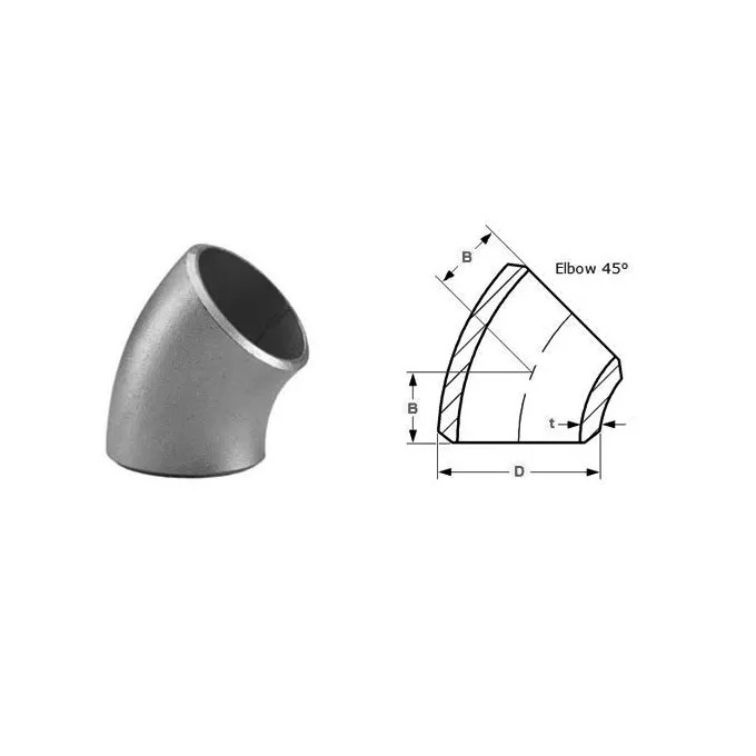 TOBO Long Radius 45° Elbow, 1", S-10S, ASME-B16.9, ASTM A403WP S31254, Seamless