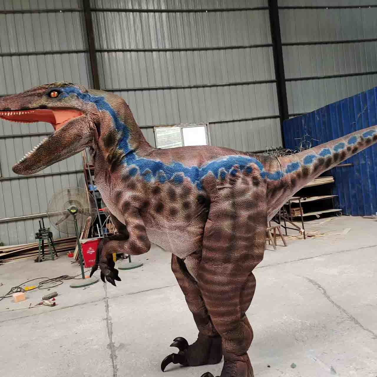 Handmade Realistic Dinosaur Costume Hidden Legs Lifelike Raptor Costume