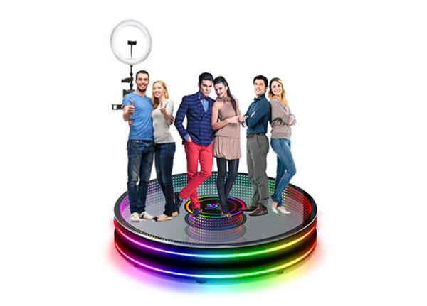 Tunnel Light 360 Camera Booth Tempered Glass Floor 360 Booth Photo Selfie