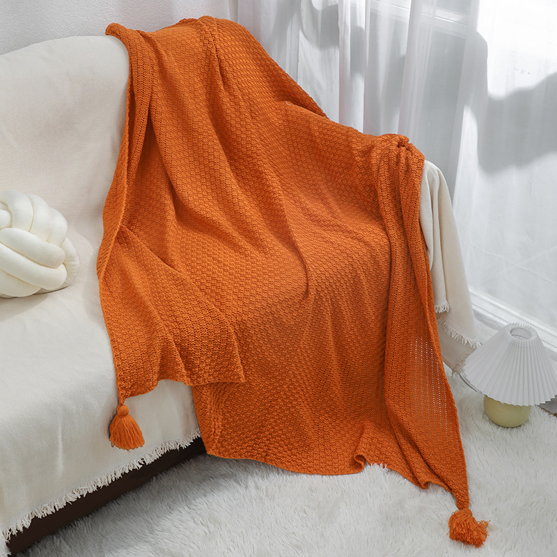 Nordic Style Knitted Wool Blanket for Travel Office Air Conditioning Sofa Leisure Cover