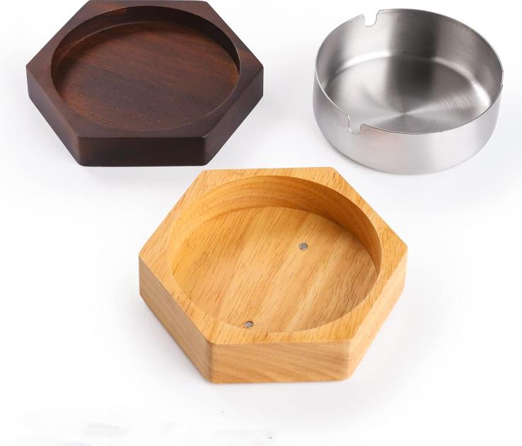 Eco-Friendly Wooden Ashtray Stylish and Sustainable Choice for Smokers. Handmade with High-Quality Wood.