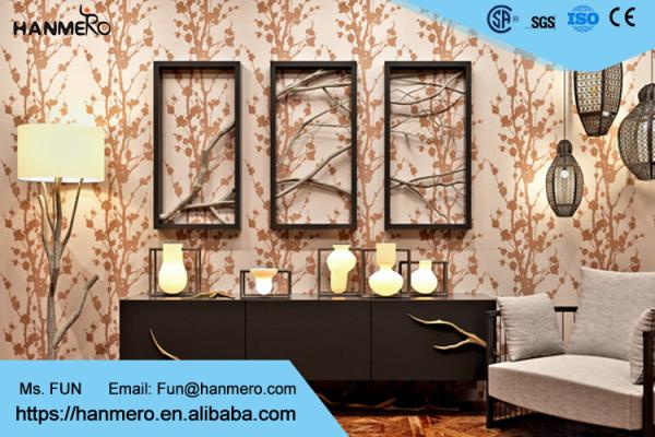 Floral Pattern Luxury Non Woven Wallcovering Modern Lounge Wallpaper