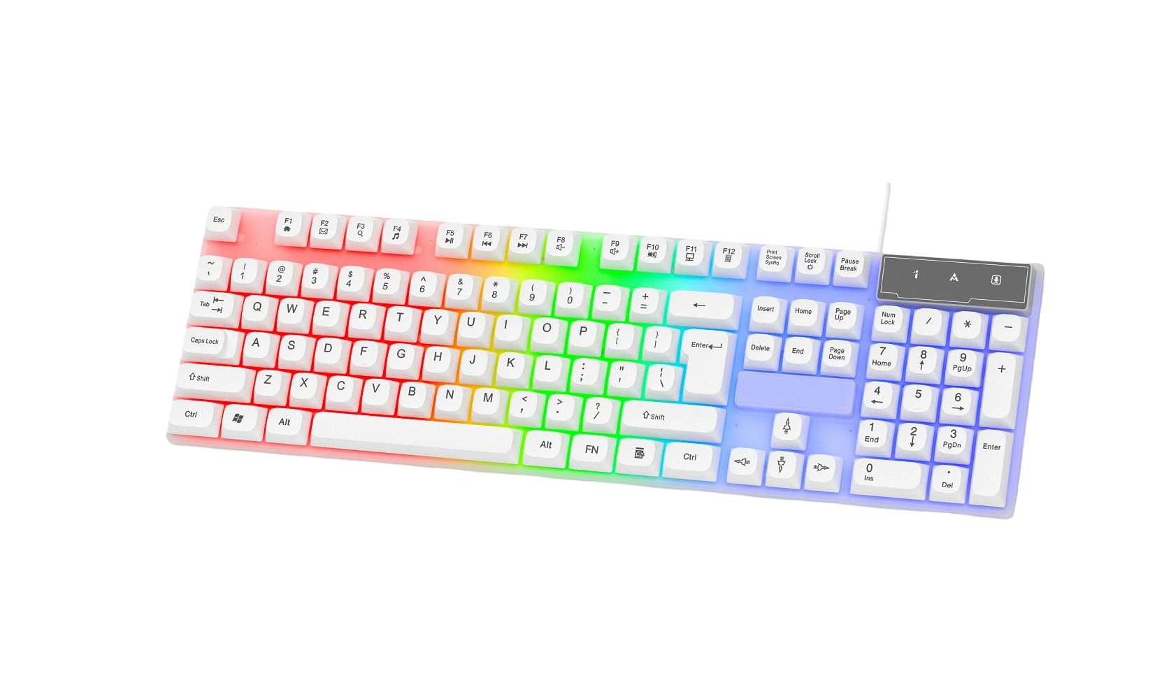 104 Keys Full-size Gaming Keyboard easy To Carry Cool LED Rainbow Backlight All FN+F1-F12 Keys
