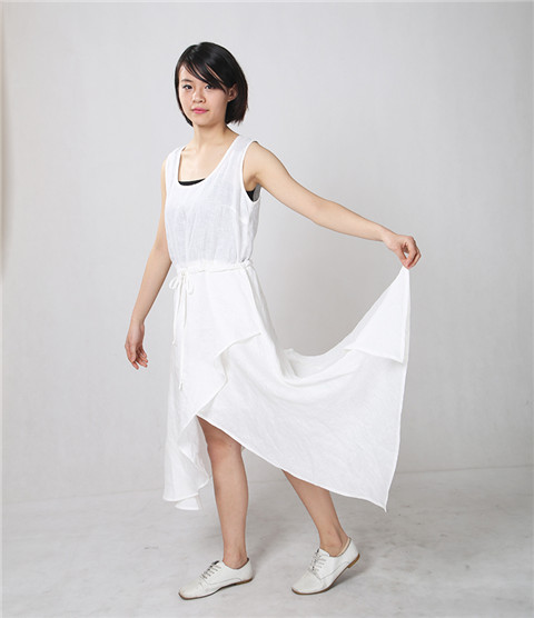 2015 Linen Cotton Fashion Short Sleeve Latest Dress Designs For Ladies