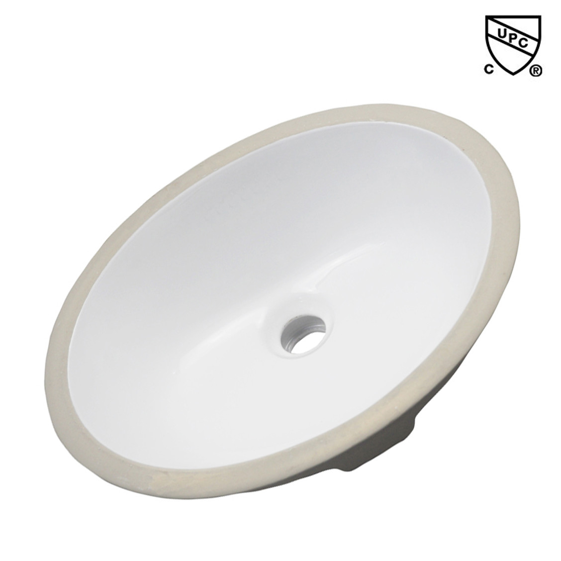 Rectangular Glazed Ceramic Undermount Bathroom Vanity Sink 3 Layered 400mm
