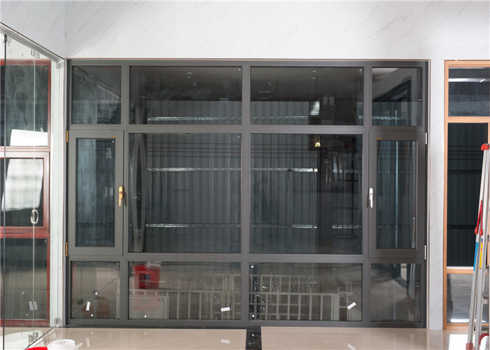 Sound Proof Aluminium Glass Window Indoor / Outdoor Design Double Color