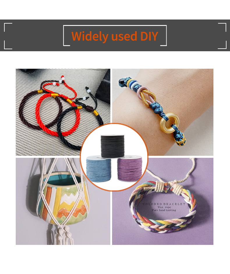 Customized Handmade Rope Bracelet Materials 1mm Braided Rope Rich in Colour Jade Thread