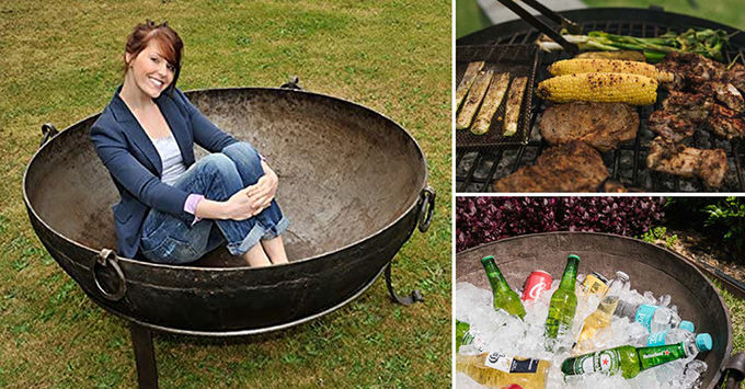Large Sized Outdoor Metal Round Heater GN-FP-311 Corten Steel Modern Fire Pit