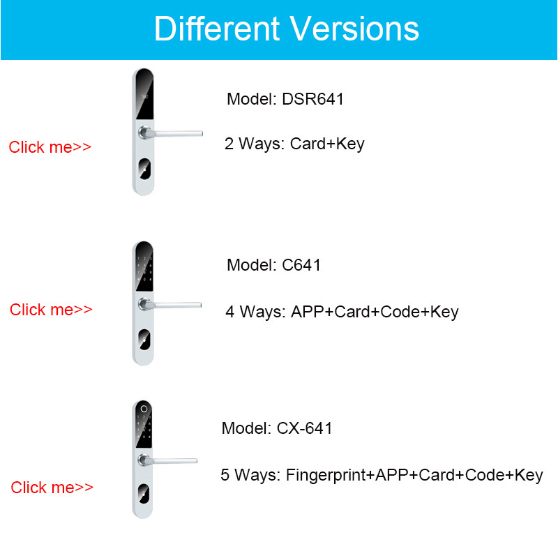 Slim Body Fingerprint Password TTlock App Controlled Door Lock with 4 pcs AAA Battery