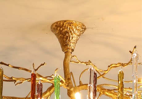 Customized Colored Glass Pendant Lamp 110V-240V Easy To Clean