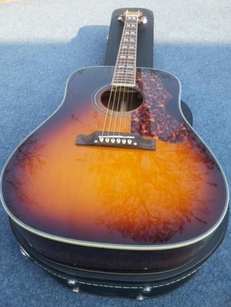 Sunburst Chibson G45 acoustic guitar classic twin rhombic inlays rosewood body