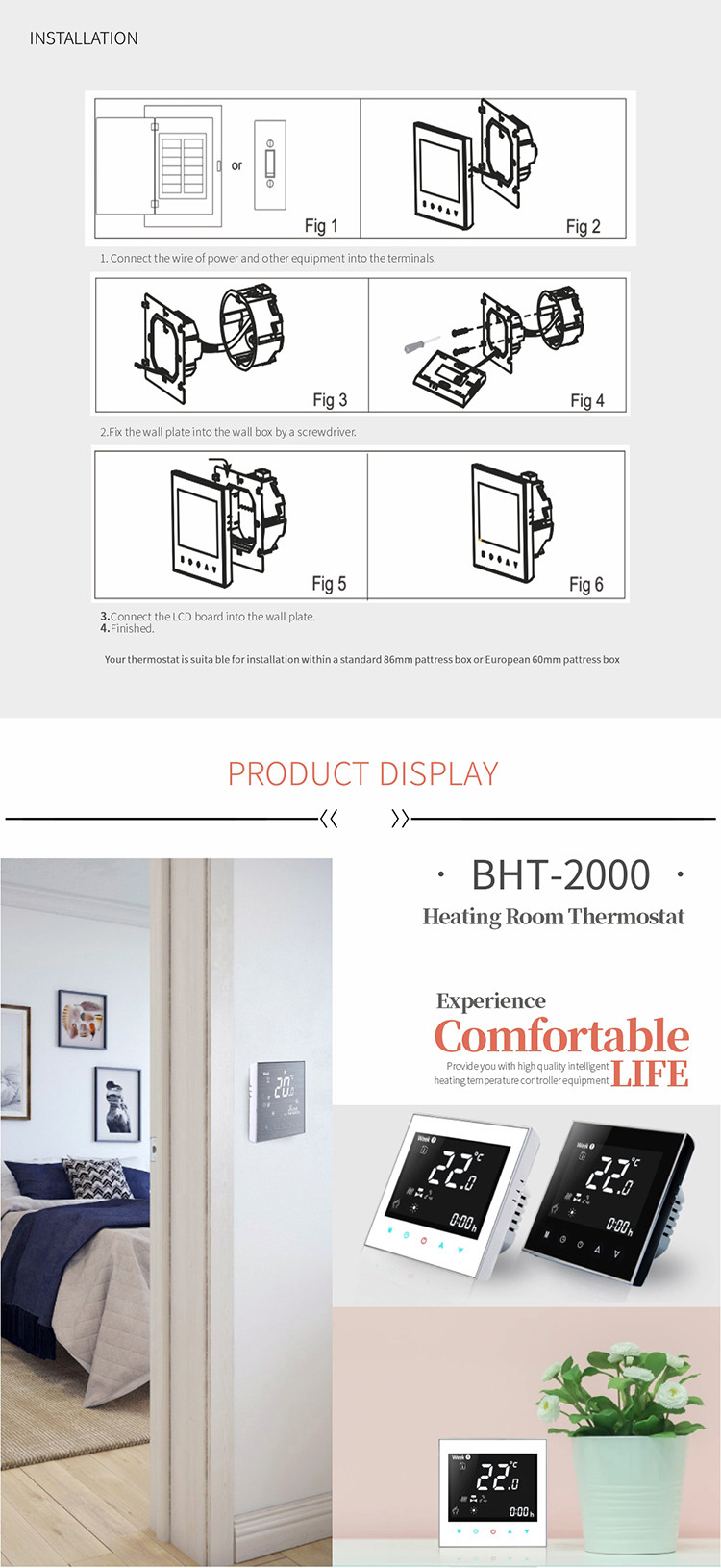 Tuya App Voice Control Smart Wireless Thermostat Timer 3A Floor Heating Wifi Capable Thermostat