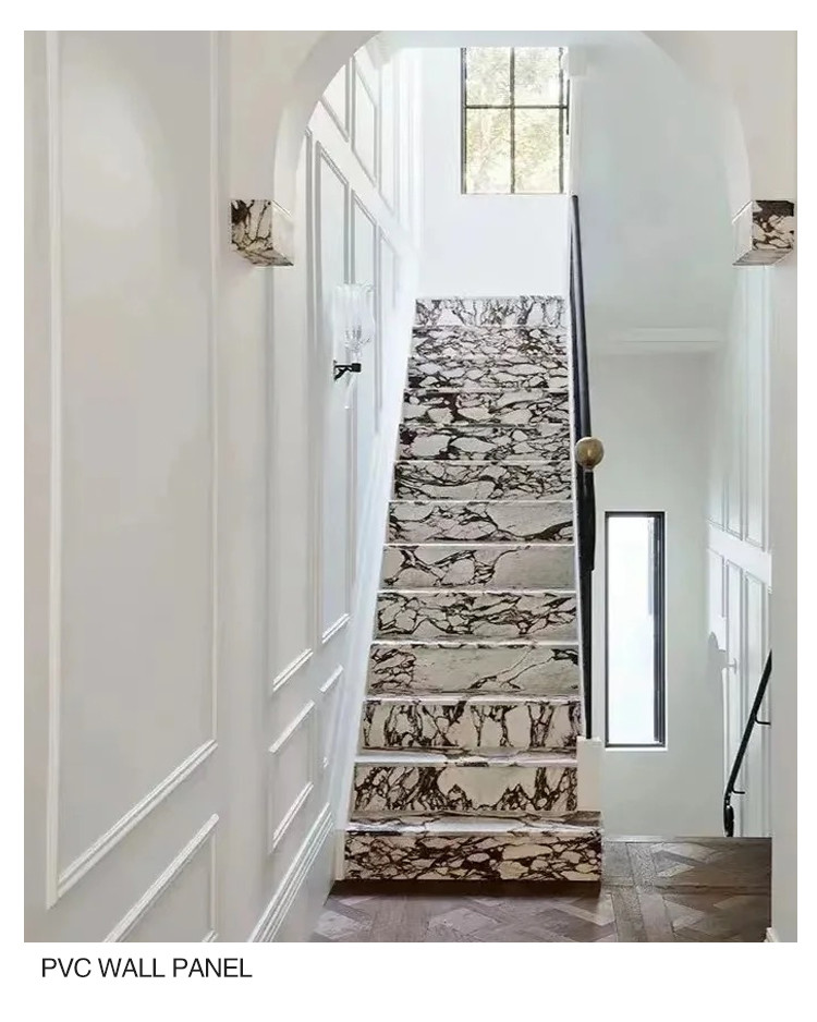 Home Decoration TV Background Wall Waterproof And Moisture-proof Marble Wood Veneer Wall Panels