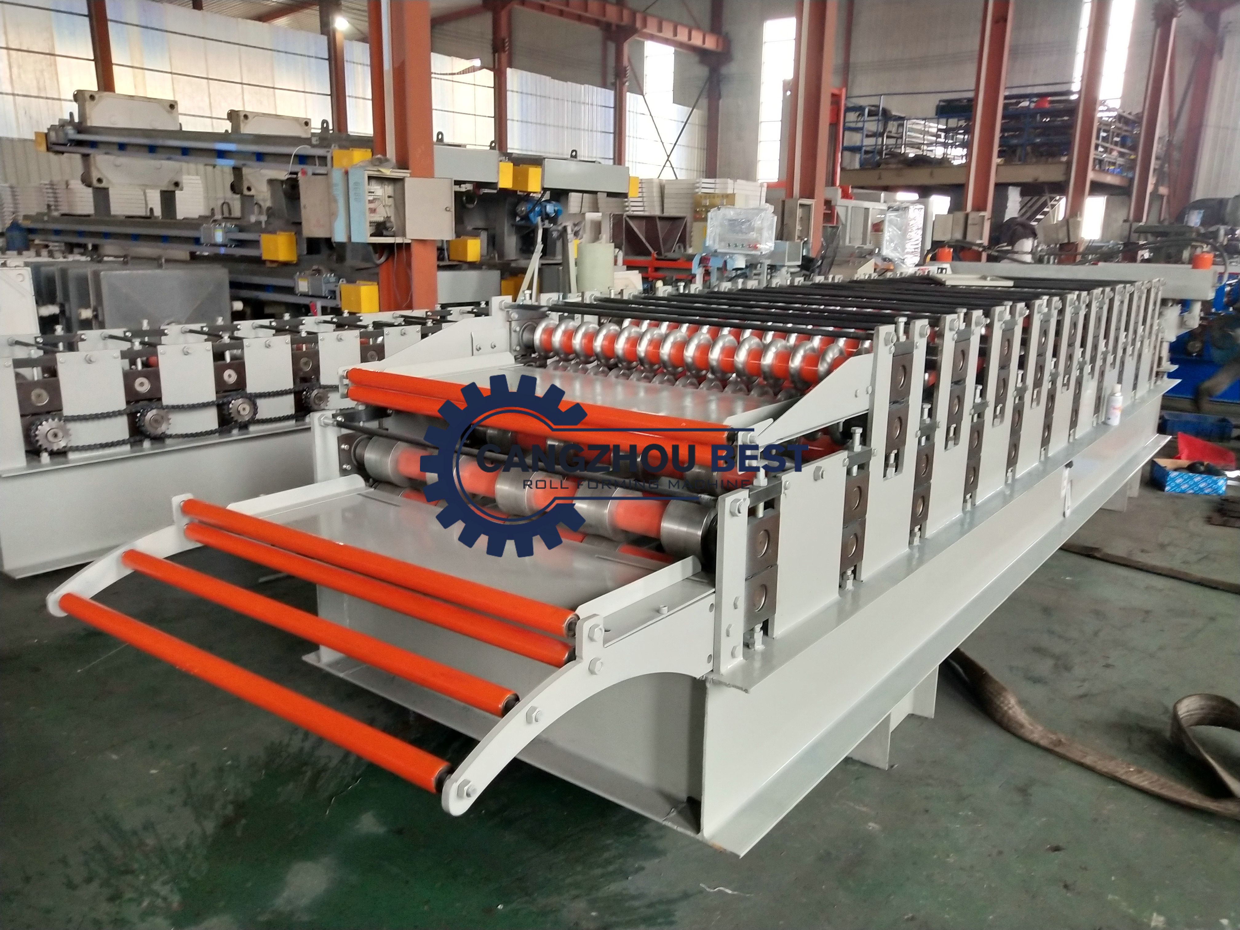 Corrugated Sheet Cold Roll Forming Machine Production Line For Double Decker Roofing