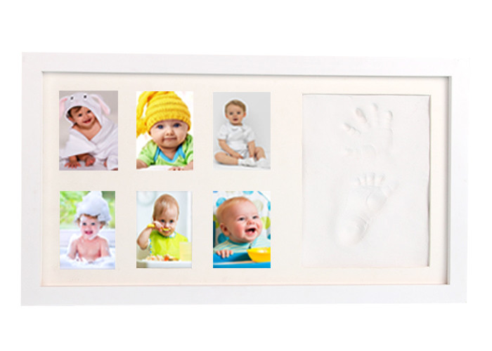White Wooden Monthly Keepsake Photo Frame Newborn Infant Memory Kit