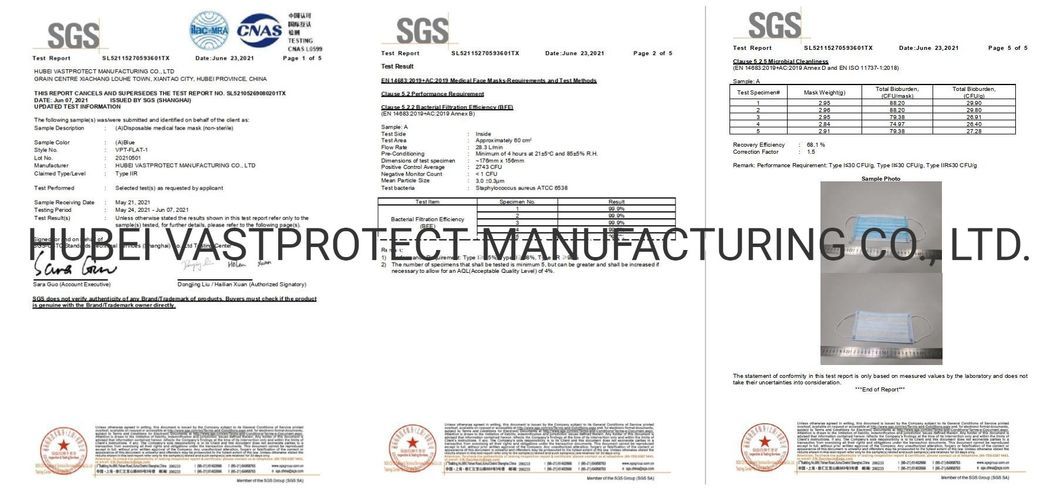 Factory CE En14683 Type I/II/Iir Nonwoven Disposable Medical Face Mask