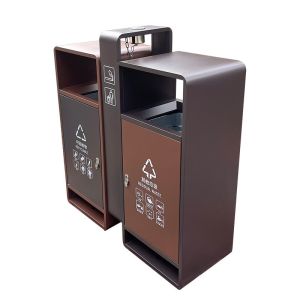  Customized Rectangle Sleek Design Metal Trash Bin With Steel Inner Bin Manufactures