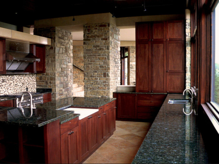 Custom Size Polished Granite Stone , Norwegian Blue Pearl Granite Slabs Tiles