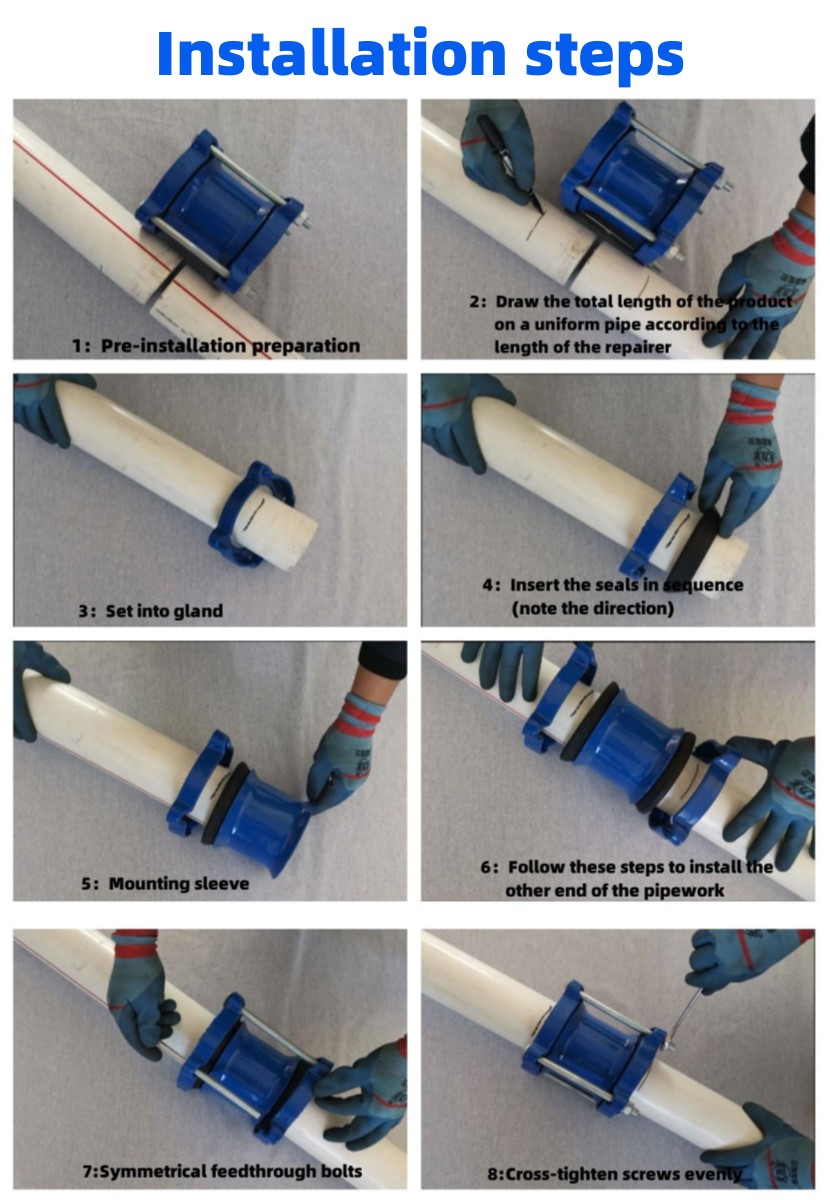 Flexible Universal Flange Adapter Compensating For Pipes Equal Working Pressure Guaranteed