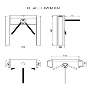 AC220V±10% Tripod Turnstile Gate with QR Code Ticket and -25℃ to 70℃ Working
