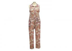 Overall Floral Ladies Casual Jumpsuits For Tall Women 92% Polyester 8% Elastan