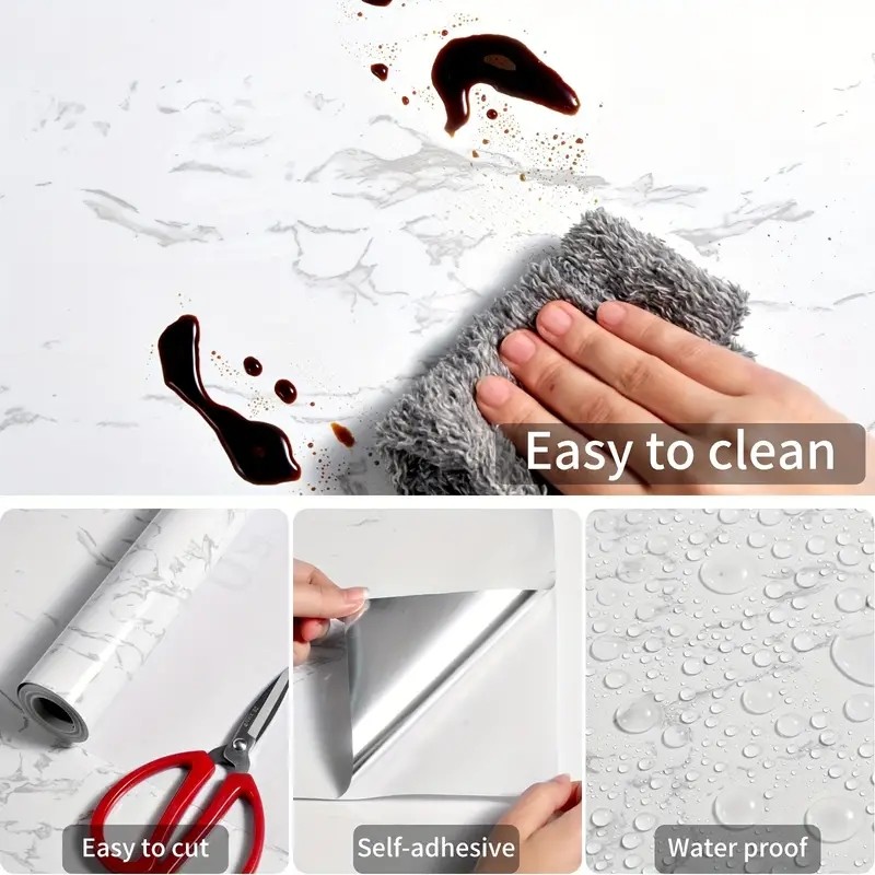 Custom Digital Printed Marble PVC Film For Cabinets , Wall Panels And Furniture