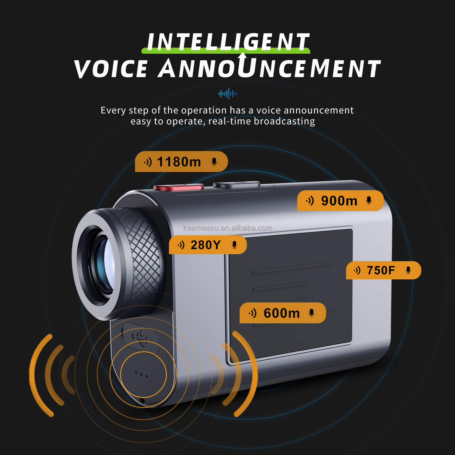 1200m Voice Broadcast Multi-Functional Laser Rangefinder for Golf Hunting Industrial