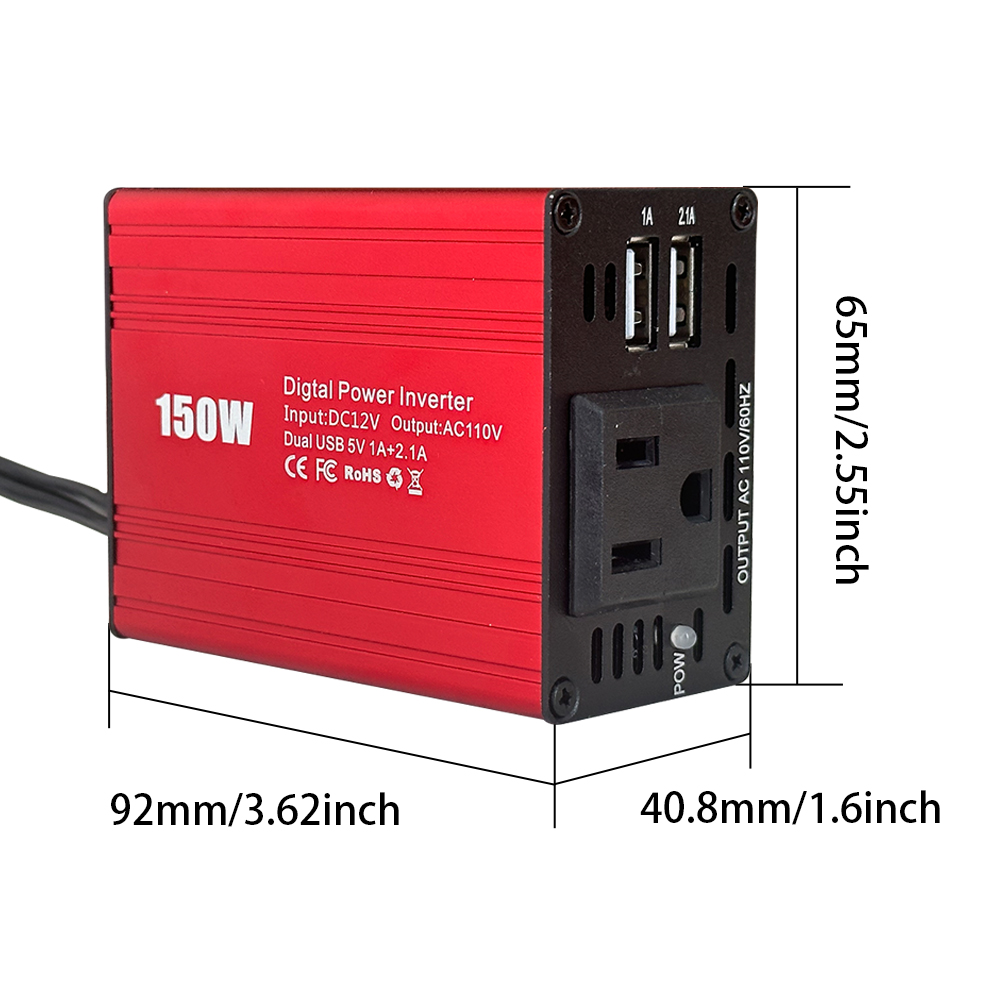 Szssth 150W DC 12v to AC 110v 220v Mini Car Power Inverter USB Converter Adapter Modified Sine Wave Inverter Charger with NFC Network