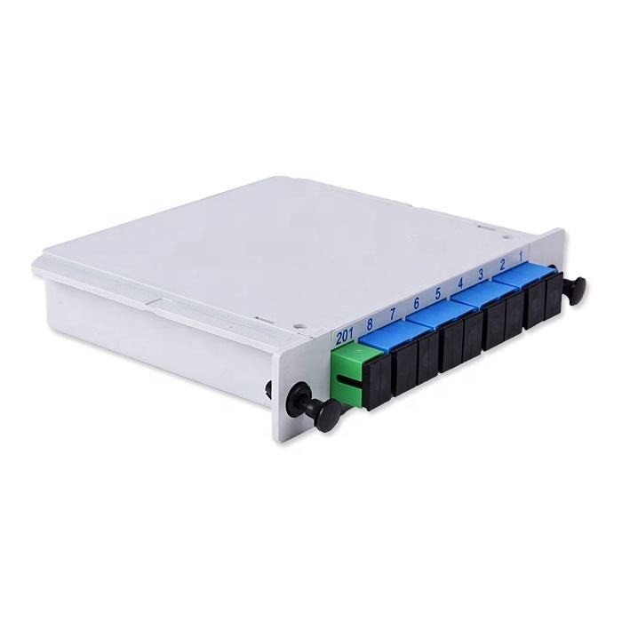 SCUPC Optic Fiber Splitter 1X8 , Cassette Card Insertion Optical PLC Splitter