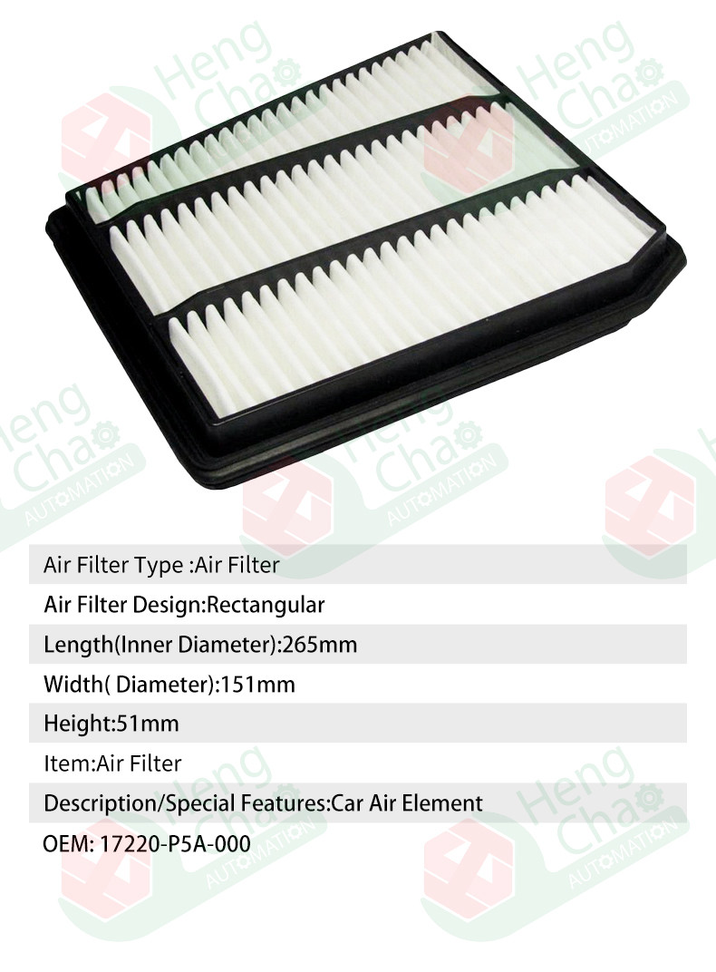 Rectangular Auto Air Filters 95-99% Filter Efficiency Various Filter Life Filters OEM 17220-P5A-000
