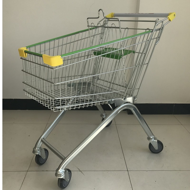 Heavy Duty Shopping Cart Trolley 125L Capacity 4 wheels Steel Material