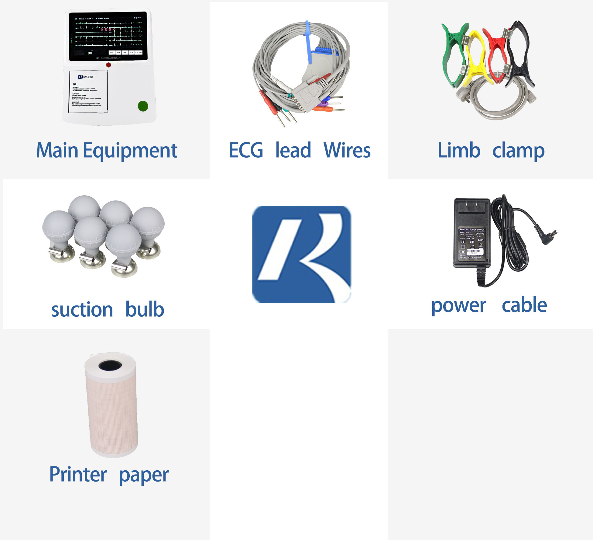 Adapt To 100-240V Medical Ekg Ecg Machine 3 Channels 12 Leads Electrocardiograph