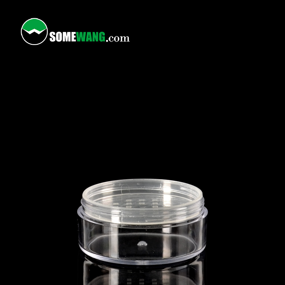 24g Clear Empty Loose Powder Container Round Makeup Reusable Plastic Jar Travel Size