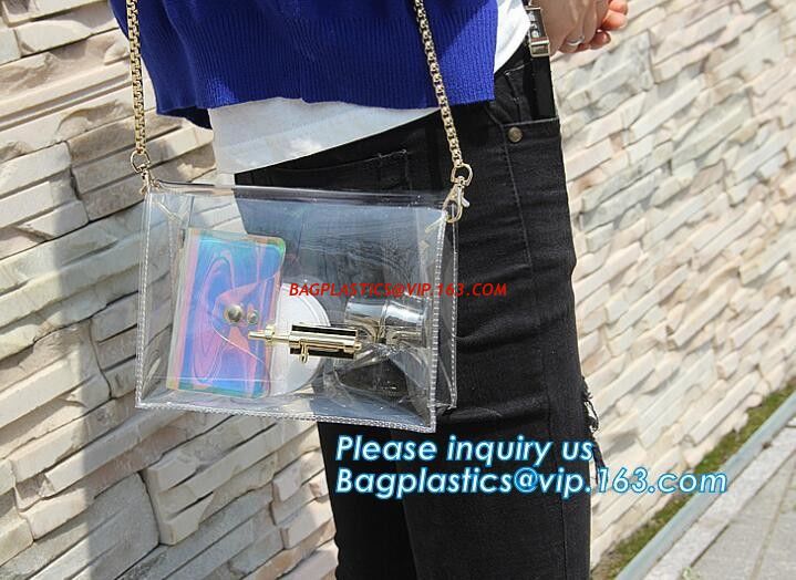 mini clear pvc girls shoulder long strip bag, Woman Sweet Handbag Clear Jelly Transparent, PVC Shoulder Bag Tote Chic Be