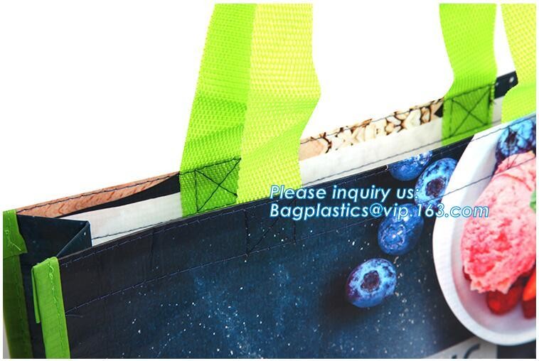 Wholesale factory custom fashion laminated non woven bag, Shopping printing fabric insulated foldable bag, custom pp non