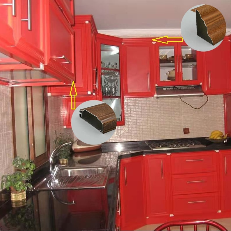 New Design Aluminium Kitchen Cabinet Door Frame Profile For Libya , Egypt , Tunisia , Algeria Market