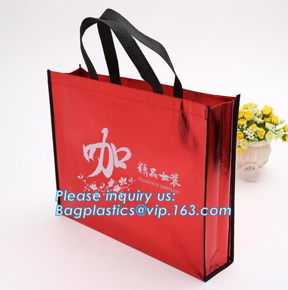 Custom Promotional shopping tote fabric polypropylene laminated pp non woven bag, Wholesale high promotion laminated rec