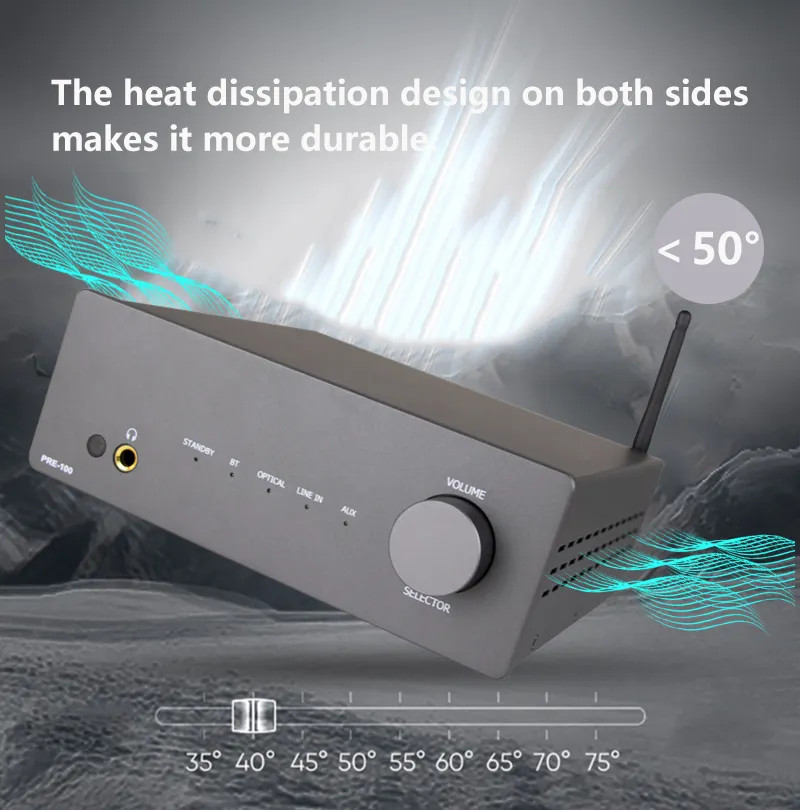 100W RMS HiFi Audio Power Amplifier Class D Audio Amp Desktop Compact 2 Channel Stereo Amplifier