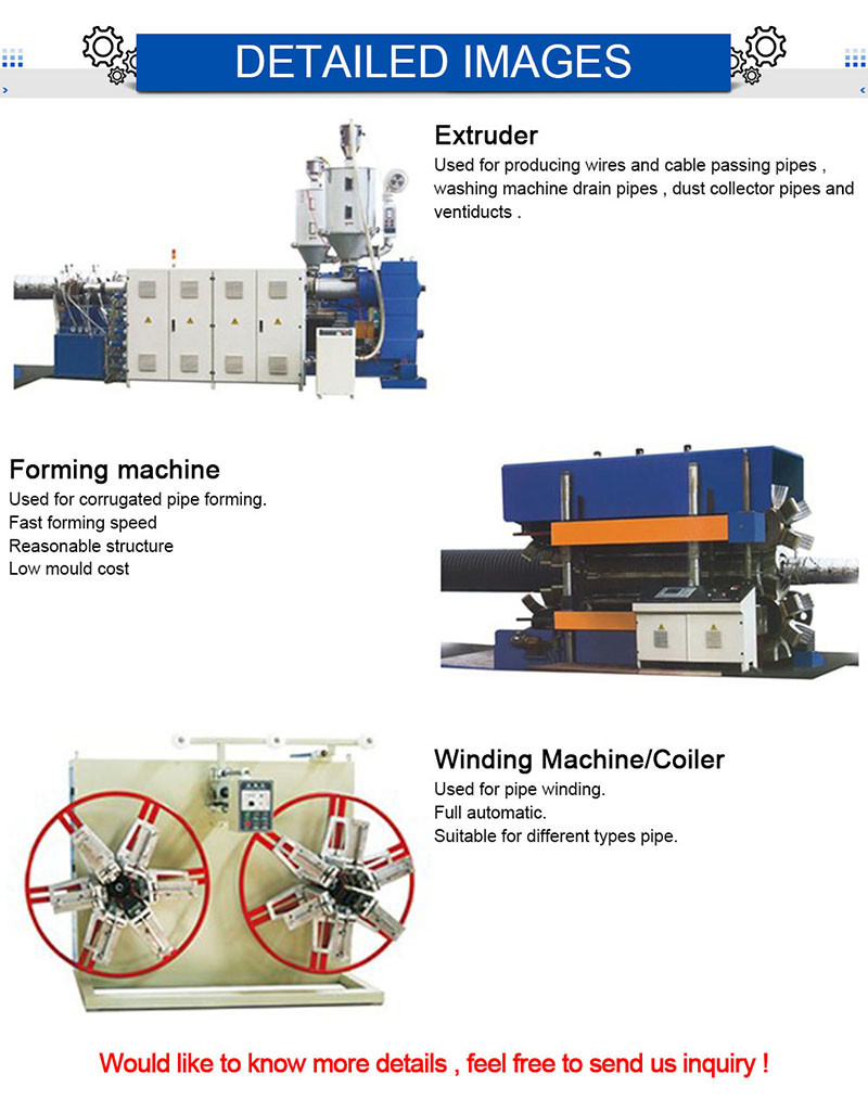Plastic PE Conical Twin Screw Extruder Machine For Single Wall Corrugated Pipe
