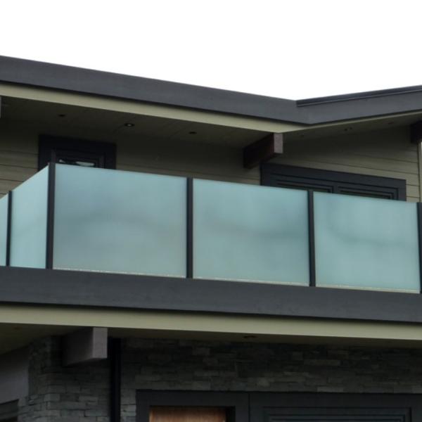 10mm 12mm 15mm Toughened Glass Railing Balcony Frosted Glass Balcony Railing