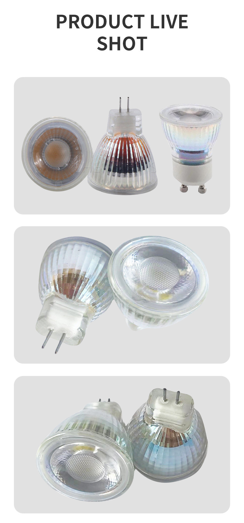 12V 110V 220V 35MM Small Lamp Cup 3W COB MR11 GU11 Mini LED