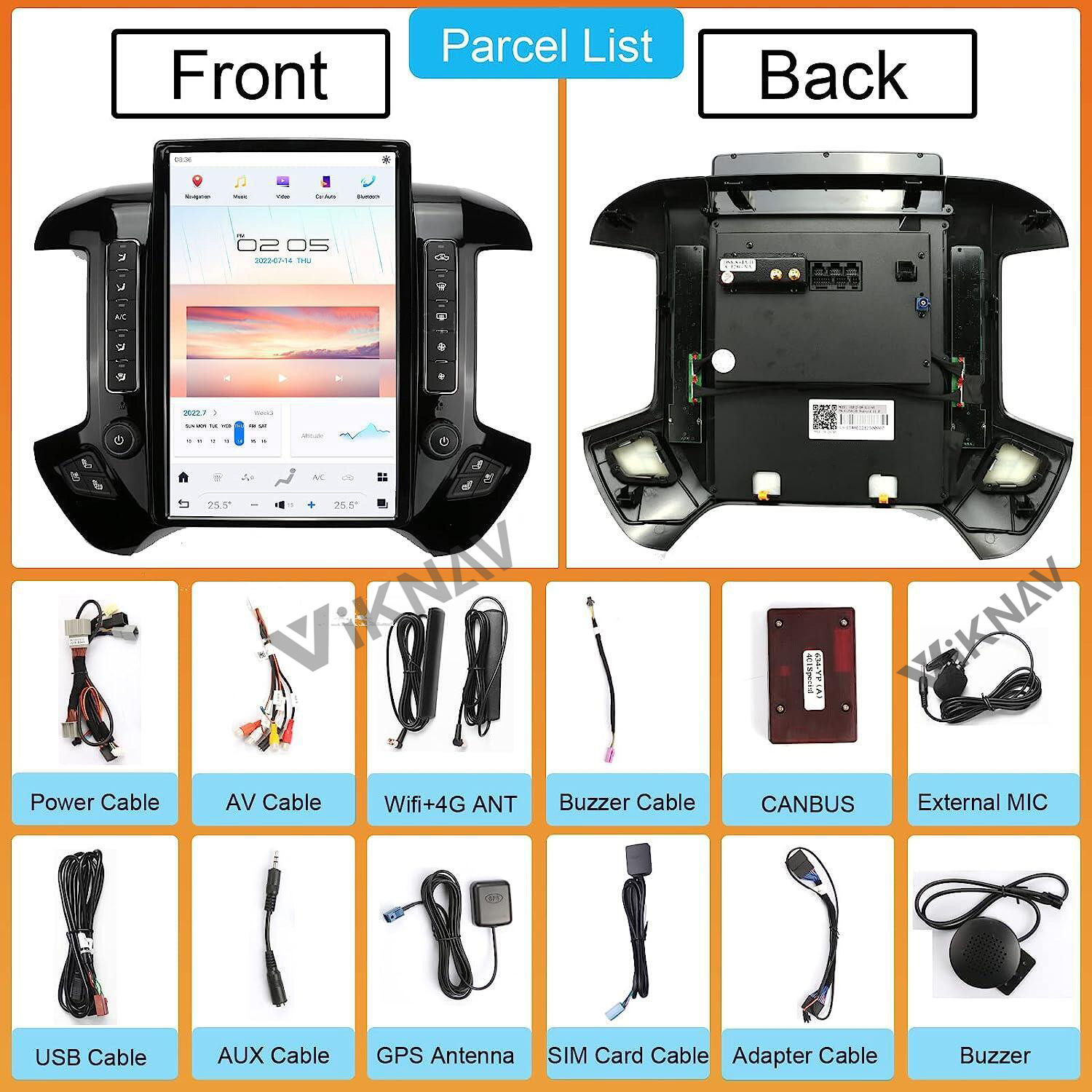 14.4 inch Touch Screen Car radio For 2013-2019 Cheveroler silverado 2014-2020 GMC SIERRA GPS Multimedia Player Carplay
