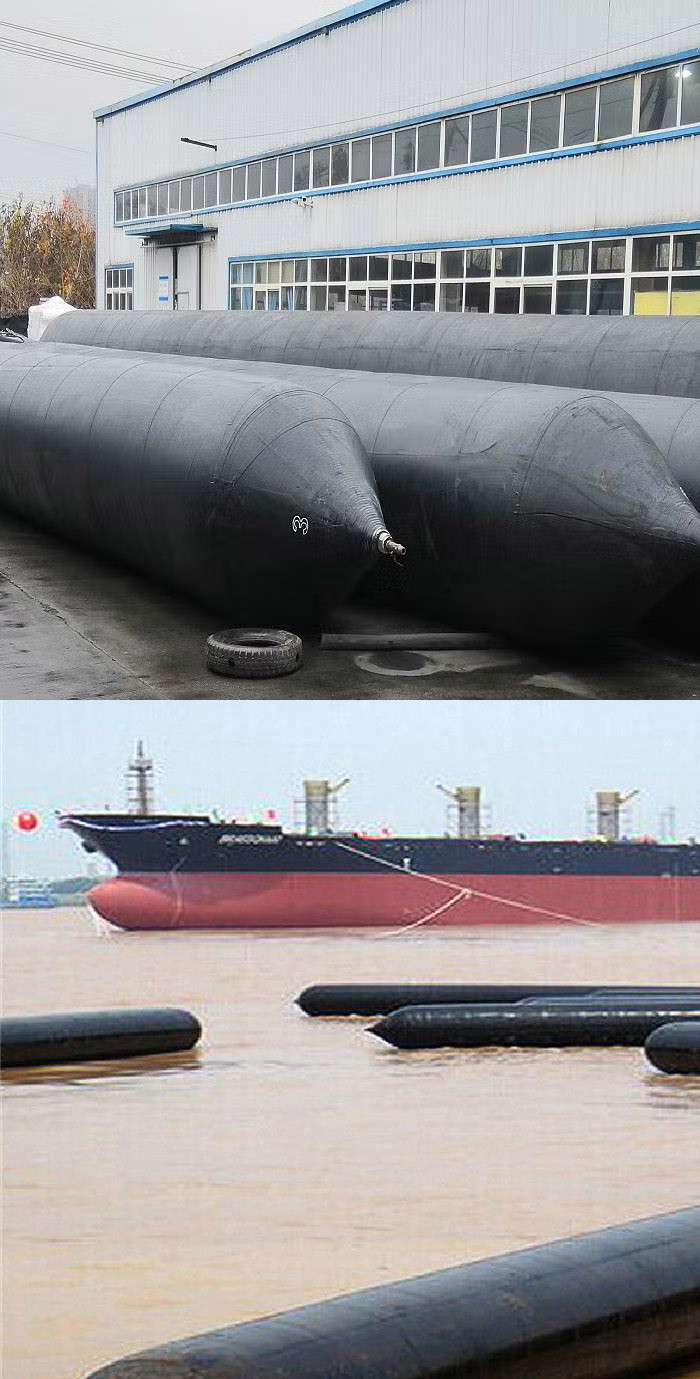 Black Reinforcement Airbag Launching Ship Good Air Tightness Airbag For Ship