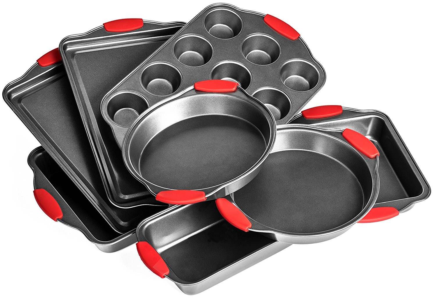 8 Piece Ultra NonStick Baking Pans Set Bakeware Set Cookware Set